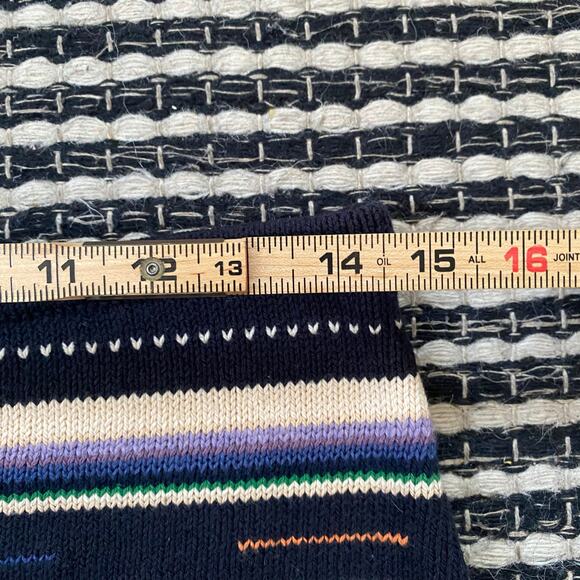 🌿Ralph Lauren Exclusive Hand Knit Striped Pull On Midi Cotton Linen Skirt M - Picture 6 of 6